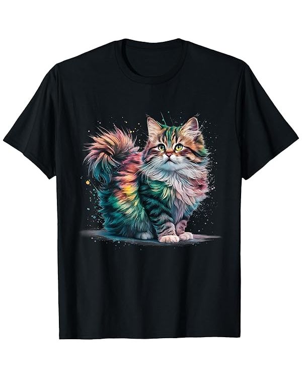 Funny Cat Gun Graphic T Shirt