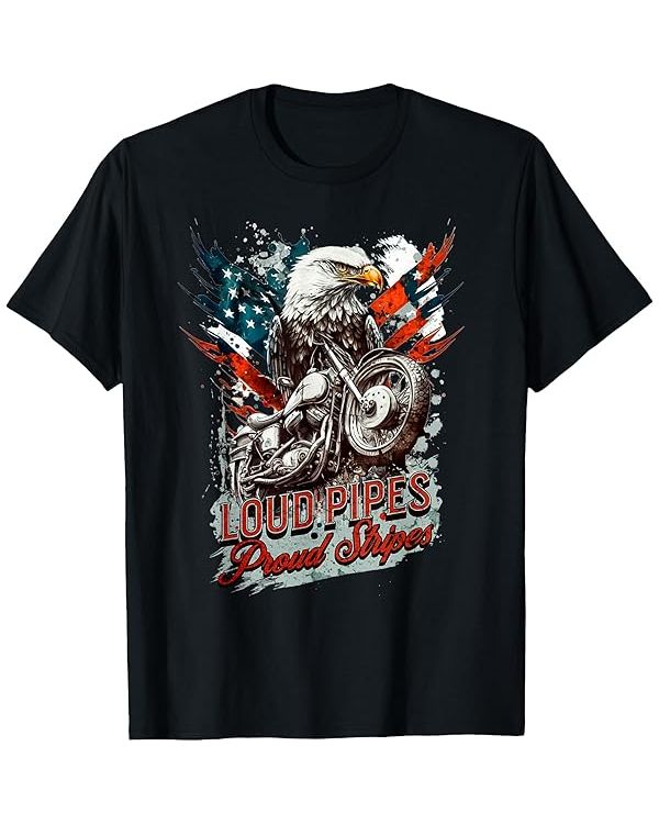 Patriotic Biker American Flag Motorcycle