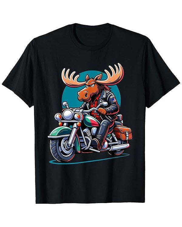 Biker Moose Riding Motorbike T Shirt